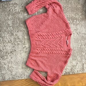 Double Zero Coral Cable Crewneck Sweater